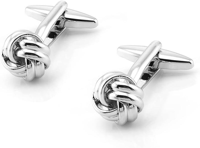 Jonwo Knot Cufflinks in Gift Box Cuff Links for Men Lady Daily Wear Business Wedding Party Tuxedo Shirt Birthday Gift - Image 4